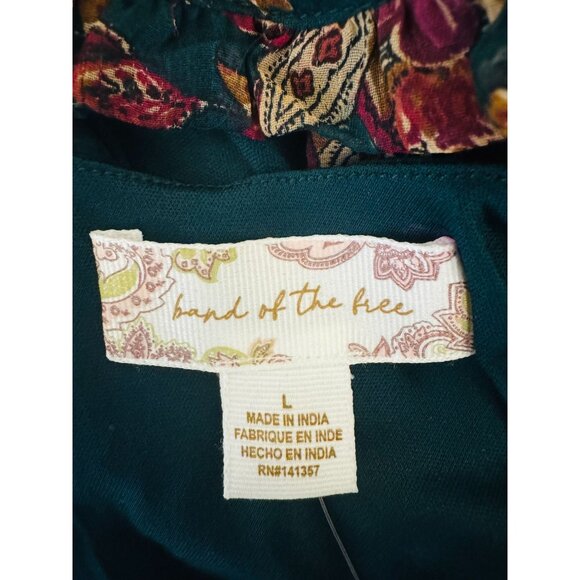 Bohemian Forest Green Large Paisley Maxi Dress Band Of The Free Floral Print NWT - Picture 3 of 15